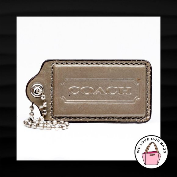 Coach Accessories - 3" Large COACH MUTED GREEN PATENT LEATHER KEY FOB